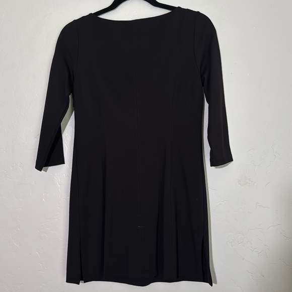 White House Black Market Black Mini Dress with Gold Accent - Picture 3 of 4